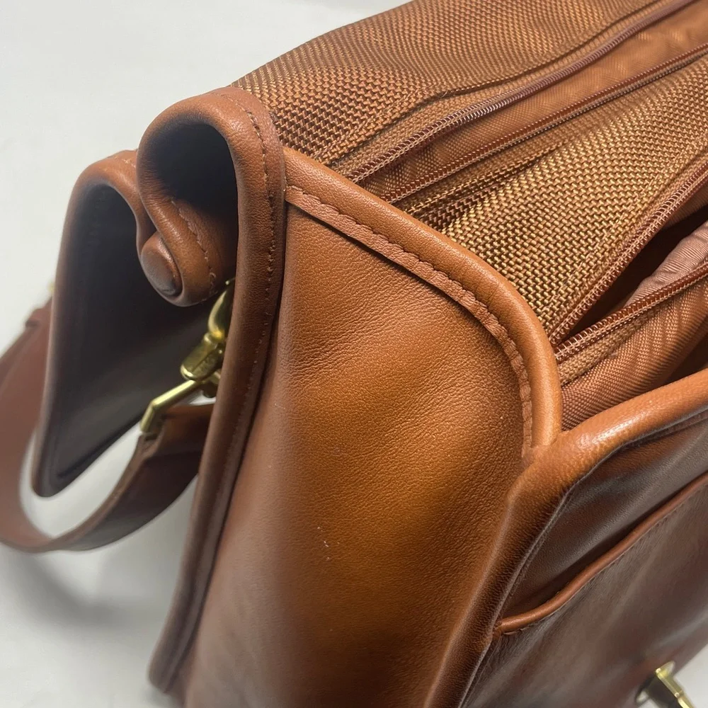 Vintage Coach Dowel British Tan Leather Laptop Briefcase #5297🖤